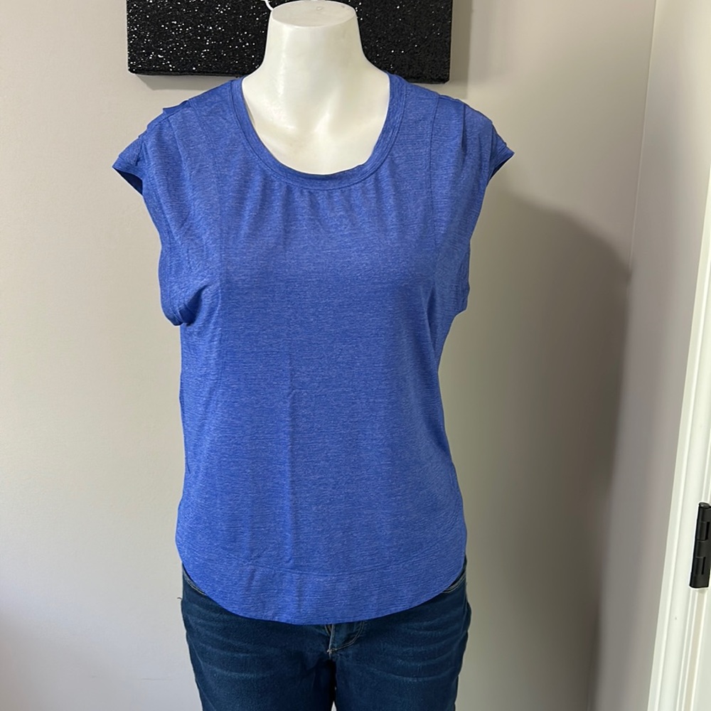 Lululemon Gait Keeper Short Sleeve Heathered Jet Stream Blue